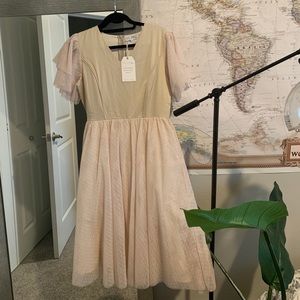 Ivy City Brand - Cream Tulle Midi Dress - Size M